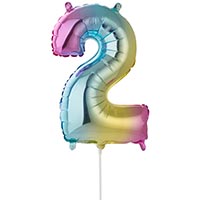 Шар цифра "2", 40см Радуга под воздух