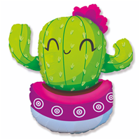 Шар фигура Кактус в розовом кашпо