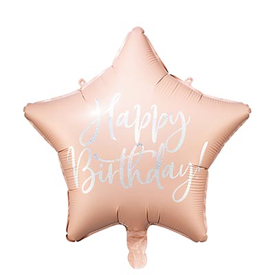 Happy Birthday Шар 45см HB Звезда Light Powder Pink 1202-3608