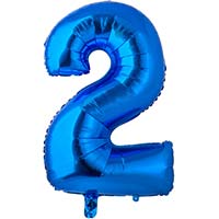 Шар цифра "2", 66см Blue