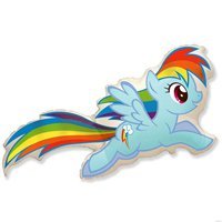 Шар фигура Пони голубая