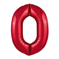 Шар цифра "0", 101см Металлик Red
