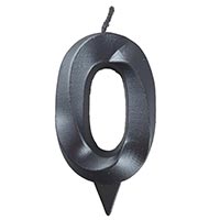 Свеча-цифра "0" Грань черный жемчуг 7см