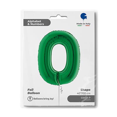 Шар цифра "0", 102см Green