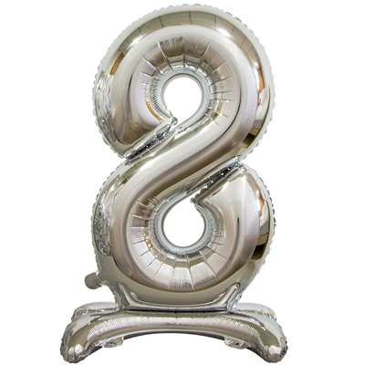 Шар цифра "8", 76см Silver под воздух