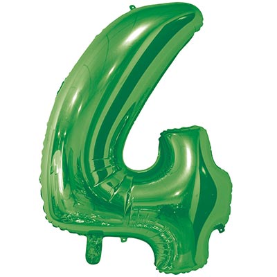 Шарики из фольги Шар цифра "4", 66см Green