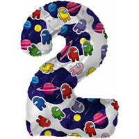 Шар цифра "2", Космонавтики, 81см