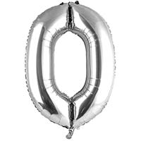 Шар цифра "0", 101см Silver