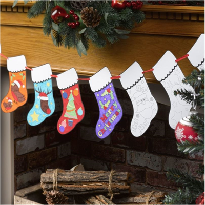 Гирлянда-раскраска Носки для подарков 1,