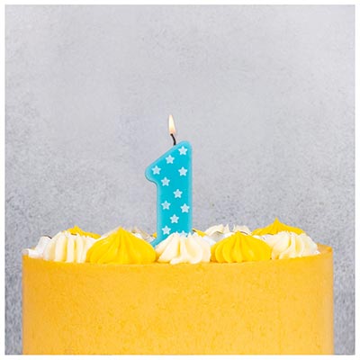 Свеча -цифра "1" 1-ый ДР Мальчик