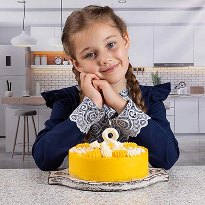 Свечи для торта Свеча-цифра "8" Грань белый жемчуг 7см