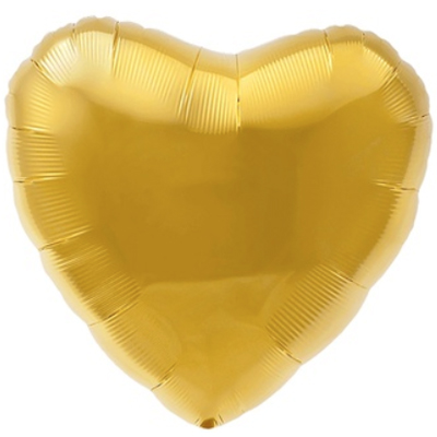 Шар сердце 76см Металлик Gold