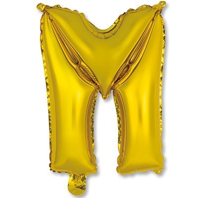 Шарики из фольги Шар Мини буква "М", 36см Gold