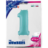 Шар цифра "1", 101см Пастель Blue