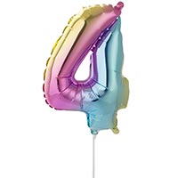Шар цифра "4", 40см Радуга под воздух