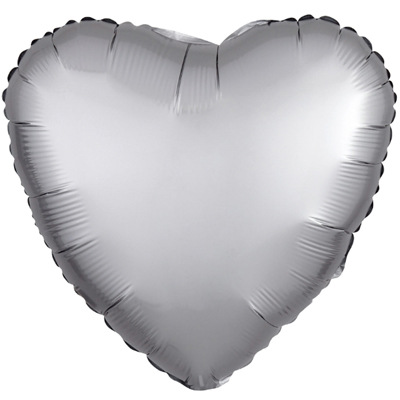 Шар сердце 18" Сатин Platinum