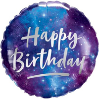 Шарик 45см Happy Birthday Галактика