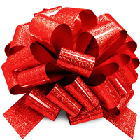 Бант шар голография красный 36см