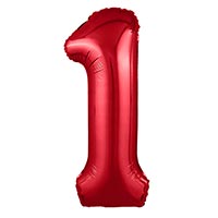 Шар цифра "1", 101см Металлик Red