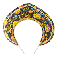 Кокошник-Ободок Узор Хохлома черный