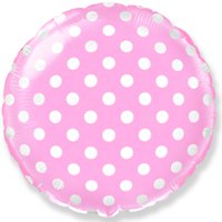 Шарик 45см Горошек на розовом