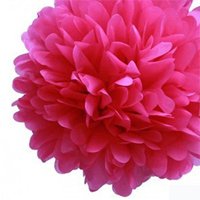 Бумажный помпон фуксия 50 см