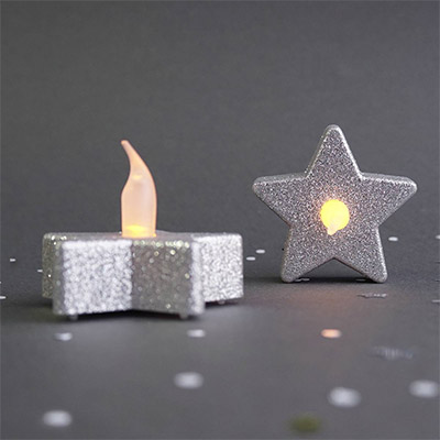 Свечи для торта Свеча LED Звезда глиттер 2шт