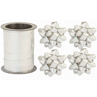 Банты звезды+Лента серебро голография