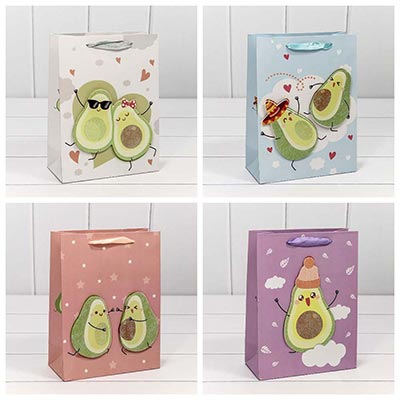 Валентинов День Пакет бум подар Авокадо 3D микс 18х23см 1509-0767