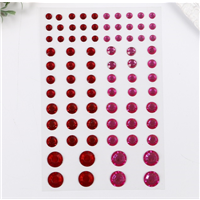 Стразы самокл круглые красные-розовые