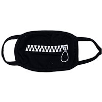 Маска тканевая двухслойная черная Молния