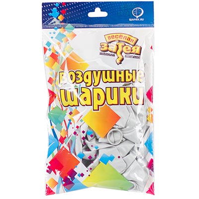 Шары 30см хром серебро Весёлая Затея