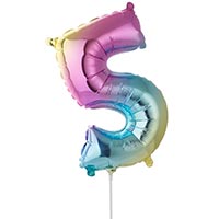 Шар цифра "5", 40см Радуга под воздух