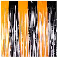 Занавес фольгир черный/оранжевыйт 1х2м/G