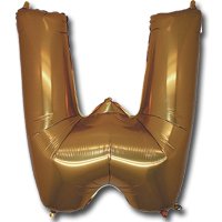 Шар БУКВА "W", 101см Gold