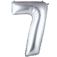 Шар цифра "7", 66см Silver
