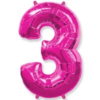 Шарик цифра "3", 101см Fuchsia