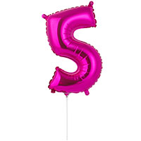Шар цифра "5", 40см Fuchsia под воздух