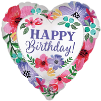 А 18" HB Цветы яркие сердце сатин S40