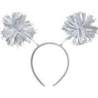 Ободок-антенки Помпоны серебряные