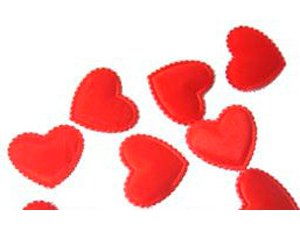 Конфетти Сердца 3D тканевые красные,35шт