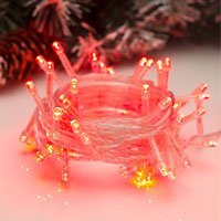 Гирлянда элек Красная прозр 50л 8реж 5м