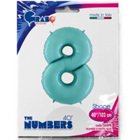 Шар цифра "8", 101см Пастель Blue