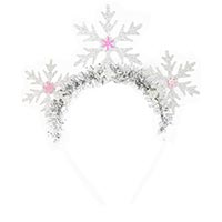 Ободок Снежинки с мишурой серебро блеск