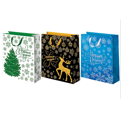 Новый год Пакет бум С НГ Снежинки блеск 26х32см 1509-1096