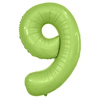 Шар цифра "9", 101см Сатин Pistachio