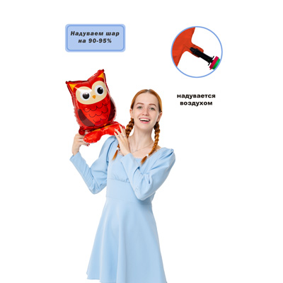Шар фигура Сова 63см, под воздух