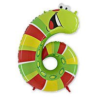 Шар цифра "6", 91см Гусеница
