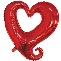 Шарик Сердце 81см Вензель Red