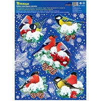 Наклейки на окно Птицы 33х24см